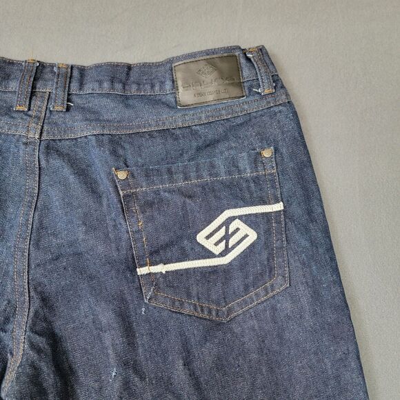 Vintage Y2K Enyce‎ Jeans 44/32 Embroidered Baggy Wide Leg Skater Hip Hop Style - Picture 4 of 10